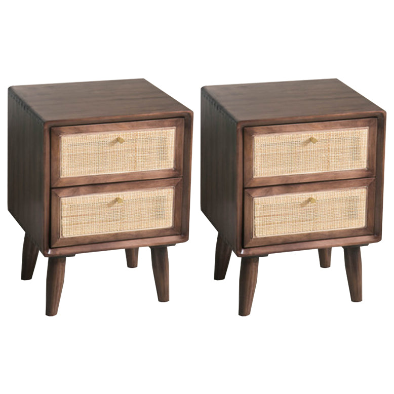 Rattan Bedside Table Modern Minimalist Night Table with Legs