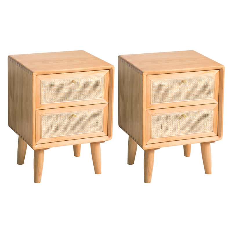 Rattan Bedside Table Modern Minimalist Night Table with Legs