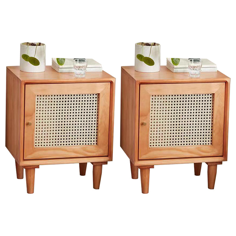 Rattan Bedside Table Modern Minimalist Night Table with Legs