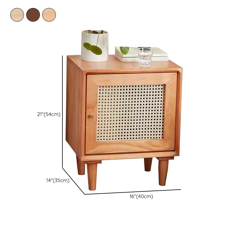 Rattan Bedside Table Modern Minimalist Night Table with Legs