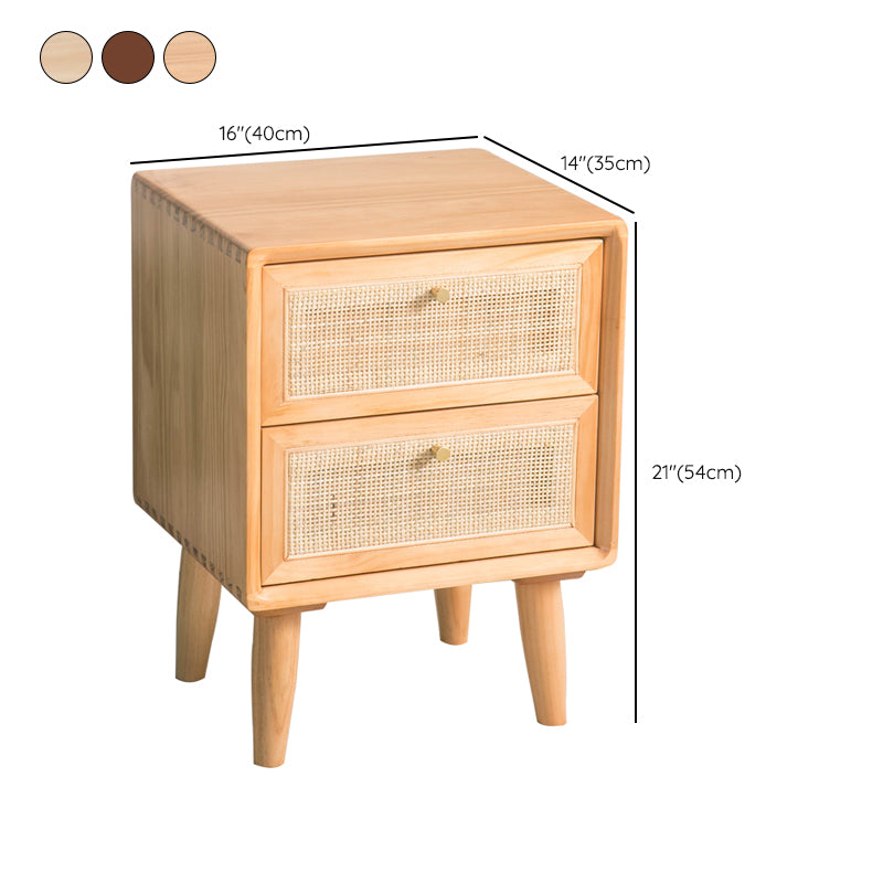 Rattan Bedside Table Modern Minimalist Night Table with Legs