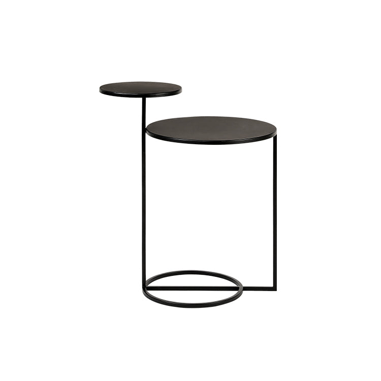 Metal Accent Table Nightstand Contemporary Night Table in White/Black