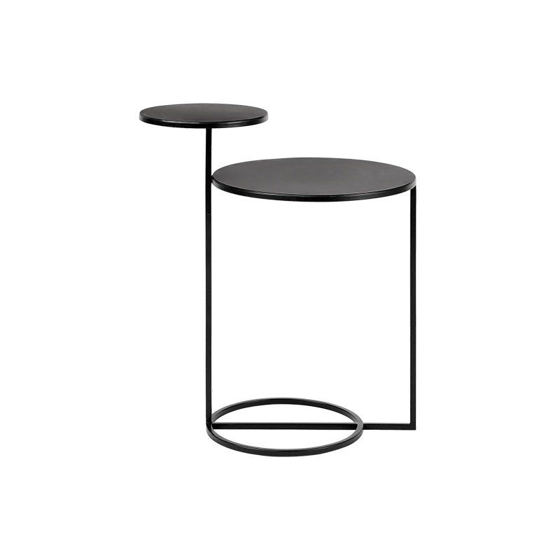 Metal Accent Table Nightstand Contemporary Night Table in White/Black