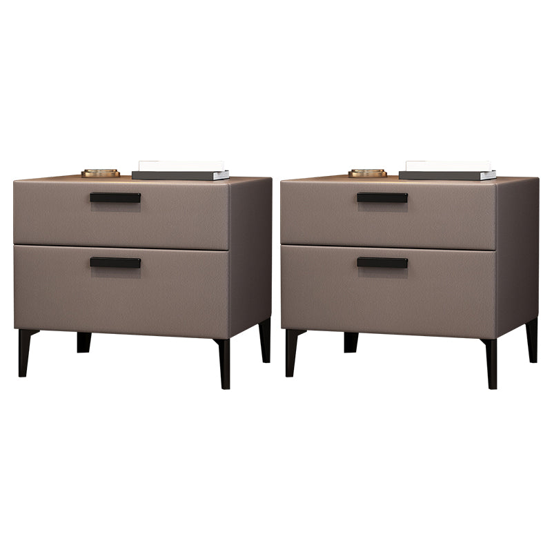 Modern Night Table Solid Wood Accent Table Nightstand with 2 Drawers