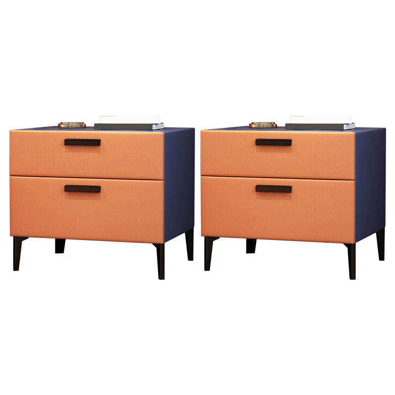 Modern Night Table Solid Wood Accent Table Nightstand with 2 Drawers