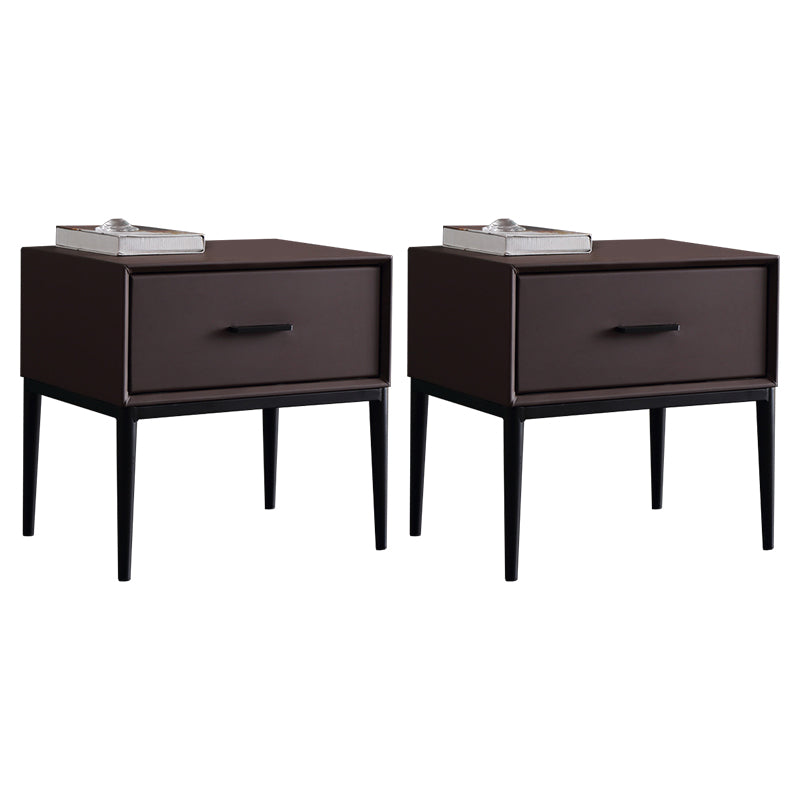 Modern Accent Table Nightstand Solid Wood Bed Nightstand with Legs