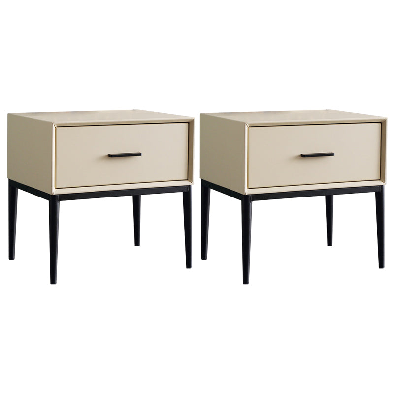 Modern Accent Table Nightstand Solid Wood Bed Nightstand with Legs