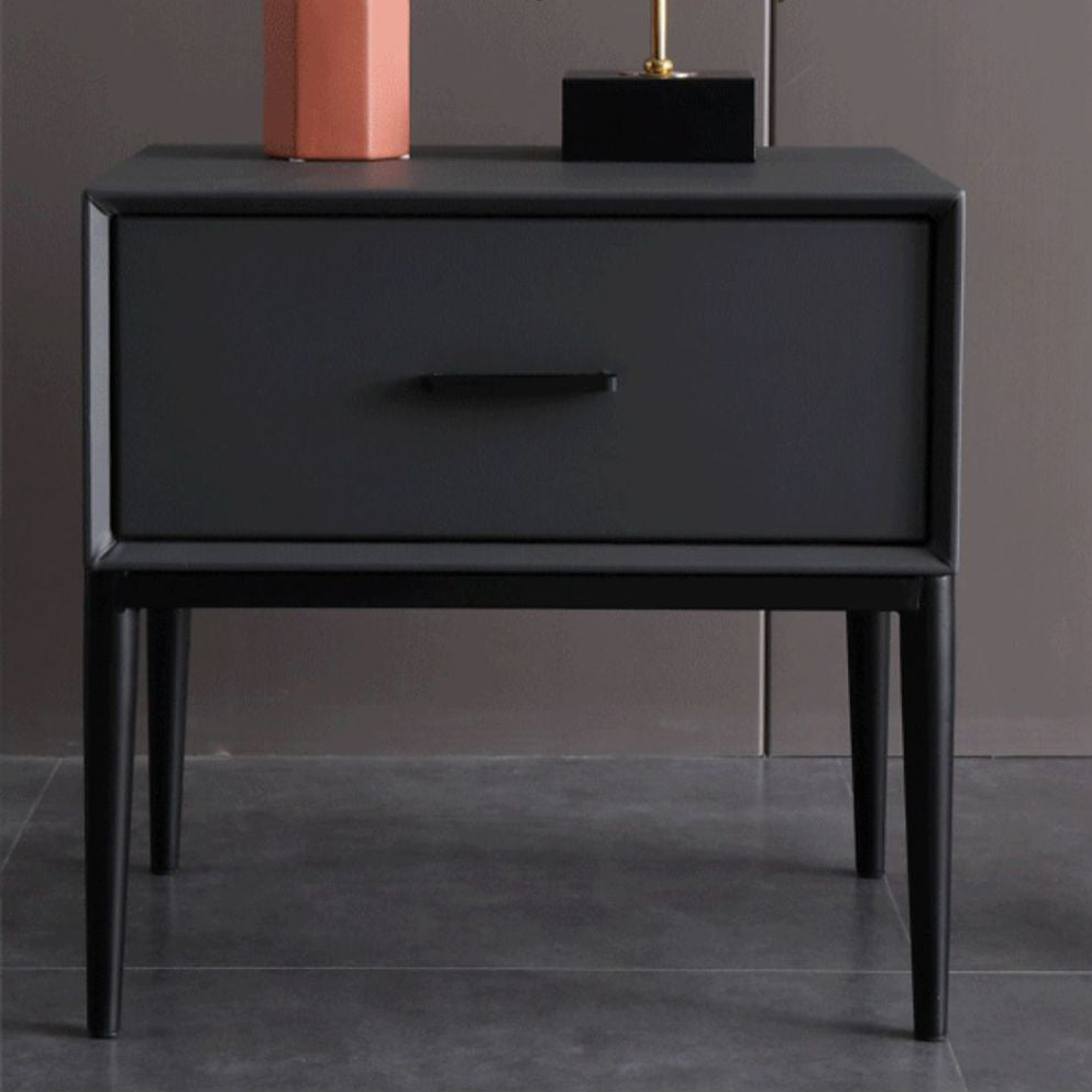 Modern Accent Table Nightstand Solid Wood Bed Nightstand with Legs