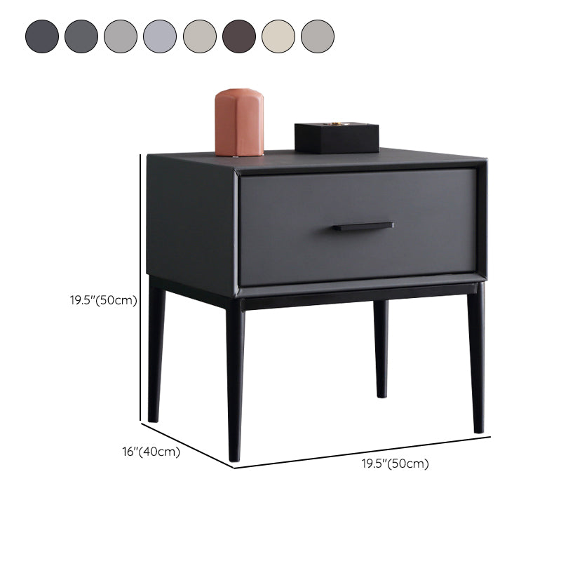 Modern Accent Table Nightstand Solid Wood Bed Nightstand with Legs