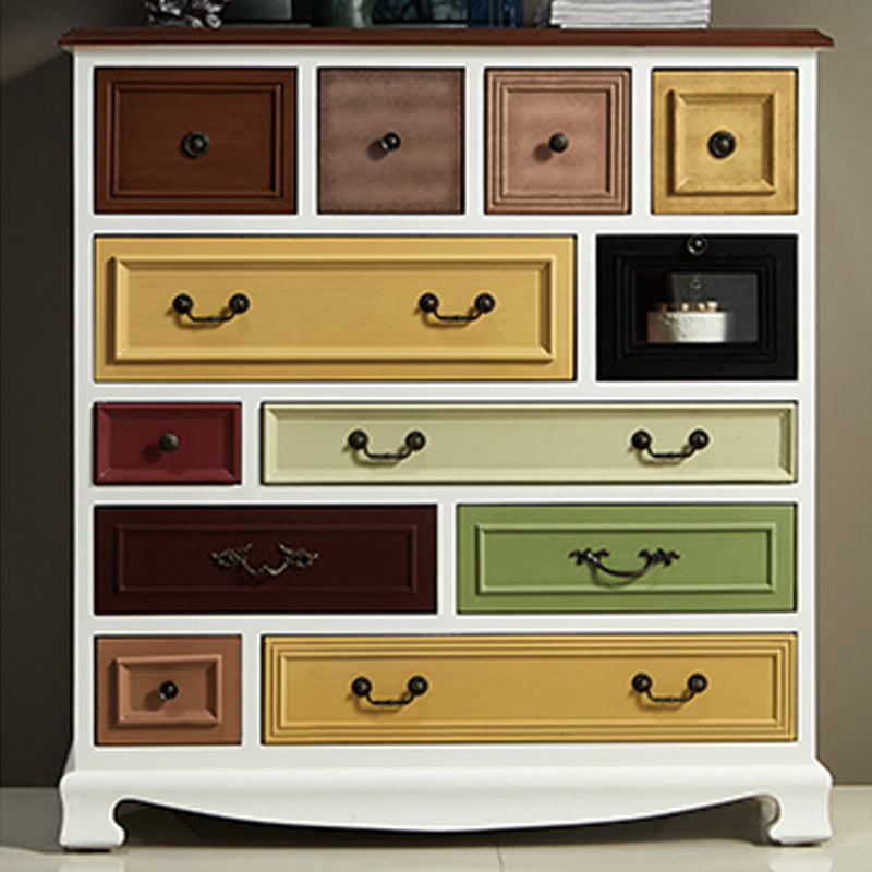 American Traditional Storage Chest Dresser Vertical Wooden Storage Chest with Drawers