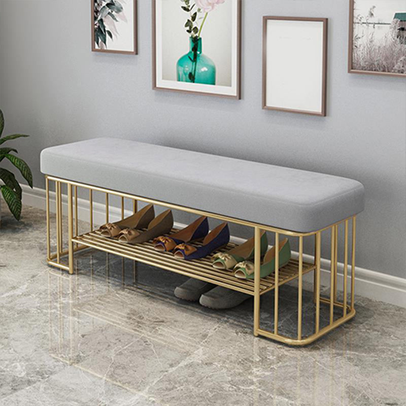 13.65/15.6" W Modern Entryway Bench Cushioned Metal Seating Bench