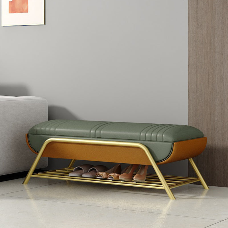 13.65/15.6" W Modern Entryway Bench Cushioned Metal Seating Bench