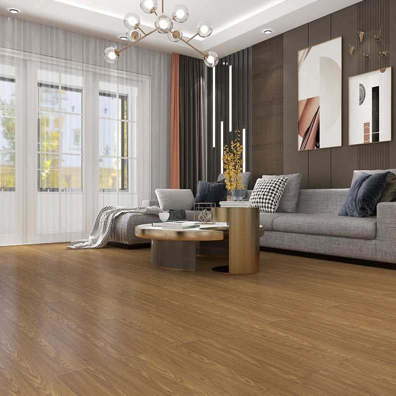 Modern 8" X 48" X 15mm Natural Solid Wood Laminate Flooring, Click-Lock, Waterproof