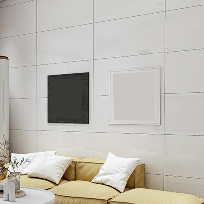 White Square Porcelain Singular Tile White No Pattern Tile for Wall and Floor