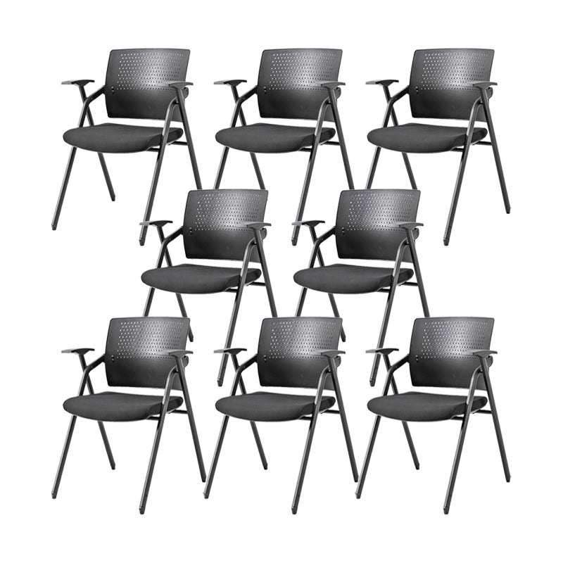 19" Wide Contemporary Desk Chair Black No Wheels Office Chair