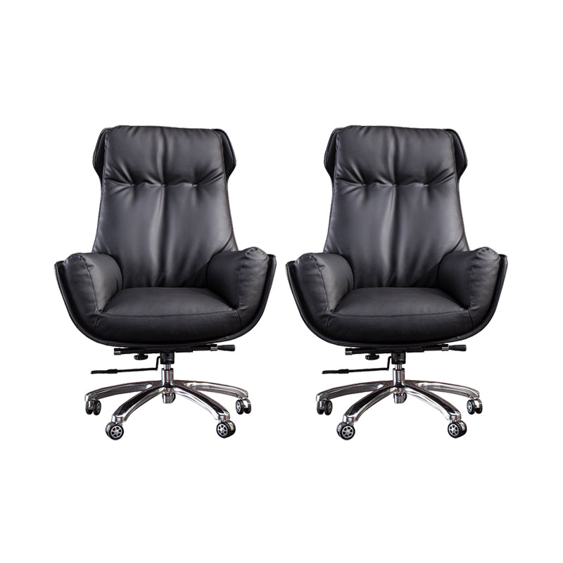 High Back Armless Managers Chair Modern Faux Leather Executive Chair