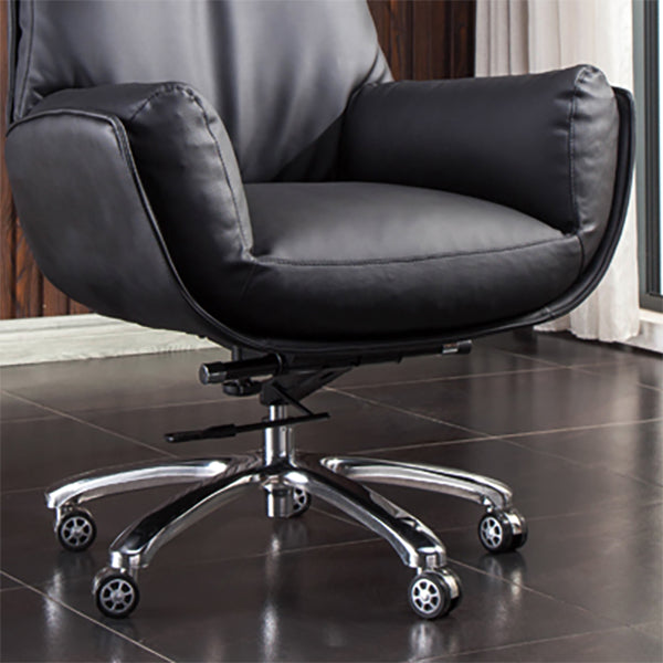 High Back Armless Managers Chair Modern Faux Leather Executive Chair