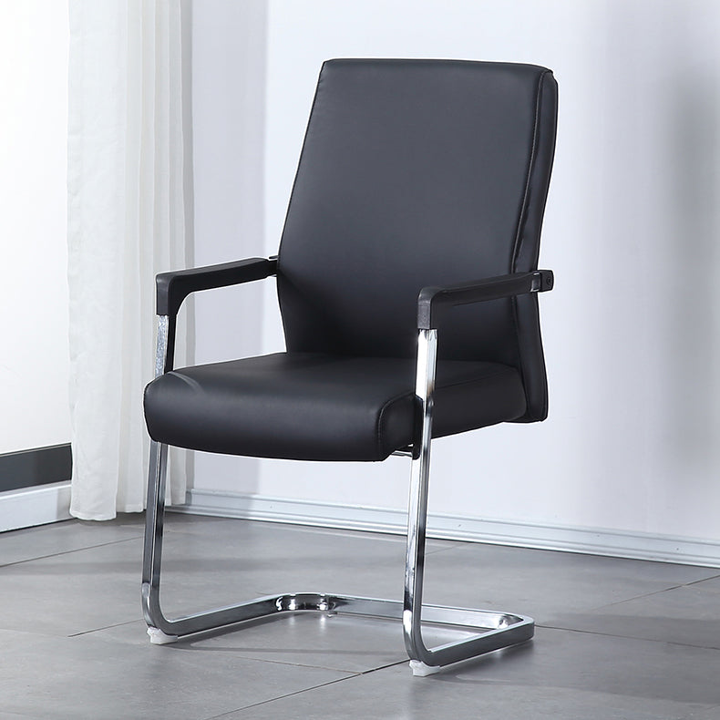 Contemporary Faux Leather Arm Chair Conference Mid-Back Office Chair