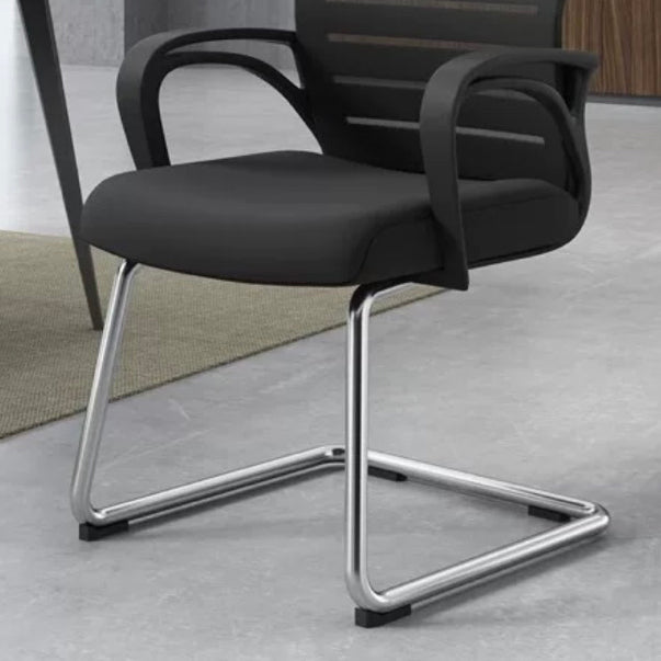 Modern Mid Back Office Chair Fixed Arms Ergonomic Mesh Task Chair