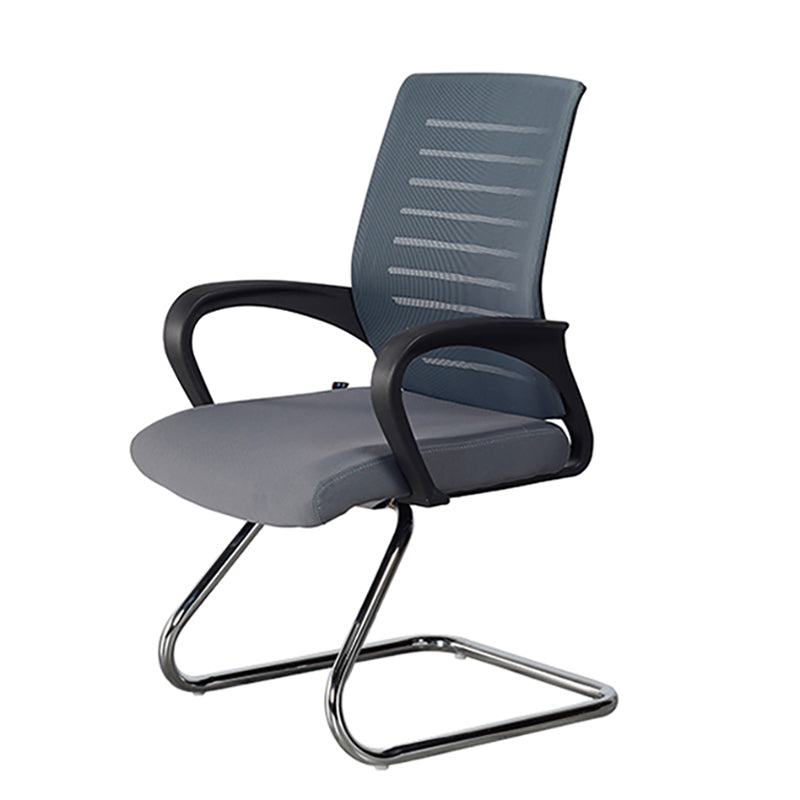 Modern Mid Back Office Chair Fixed Arms Ergonomic Mesh Task Chair