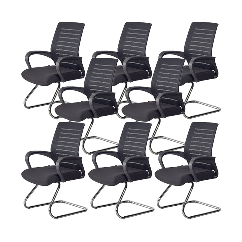 Modern Mid Back Office Chair Fixed Arms Ergonomic Mesh Task Chair