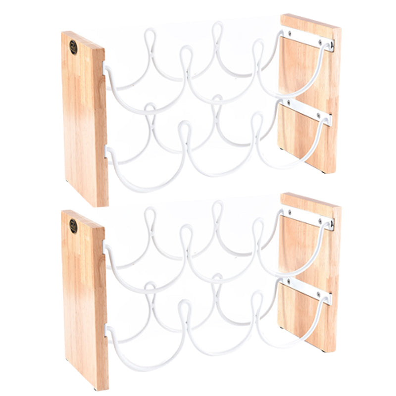 Mid-Century Modern Wine Bottle Rack Tabletop Solid Wood Bottle Holder for Kitchen