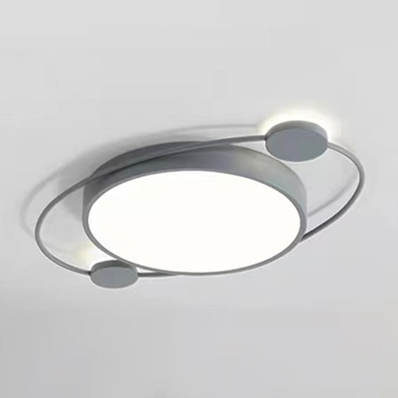 LED Gray Ceiling Light Contemporary Flush Mount Lighting for Bedroom