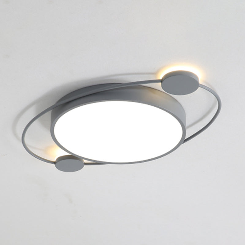 LED Gray Ceiling Light Contemporary Flush Mount Lighting for Bedroom