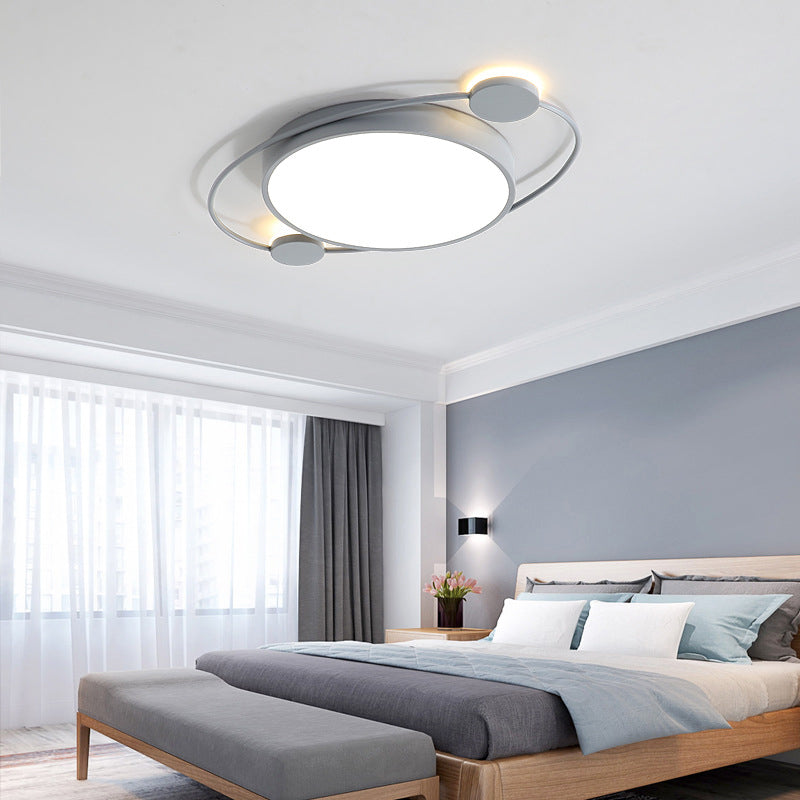 LED Gray Ceiling Light Contemporary Flush Mount Lighting for Bedroom