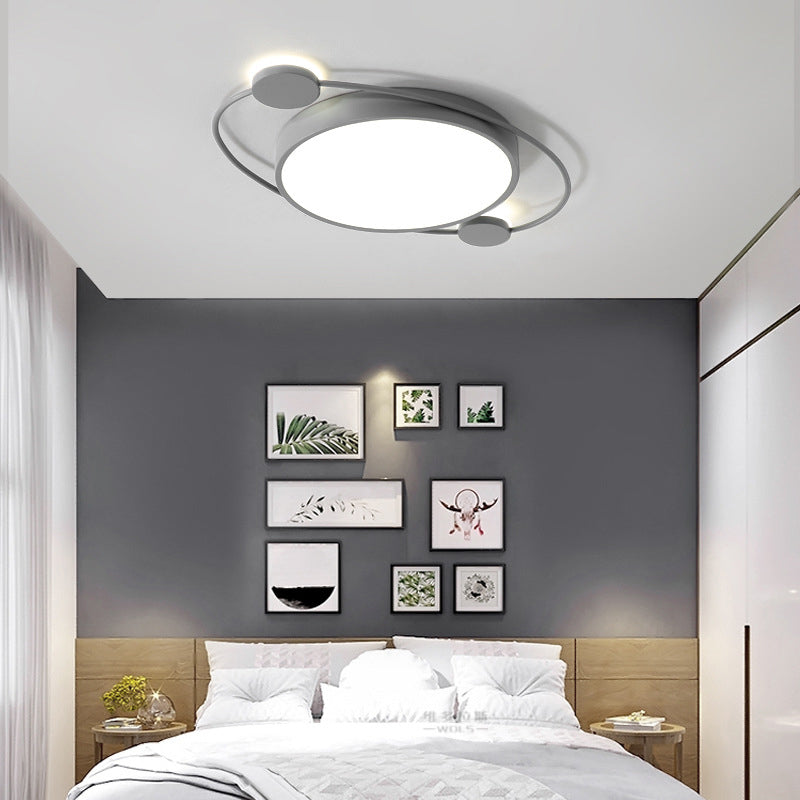 LED Gray Ceiling Light Contemporary Flush Mount Lighting for Bedroom