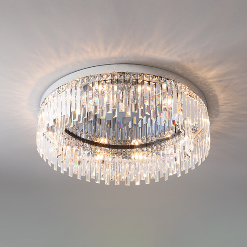 Ultra-Contemporary Flush Mount Lamp Round Ceiling Lighting with Crystal for Bedroom