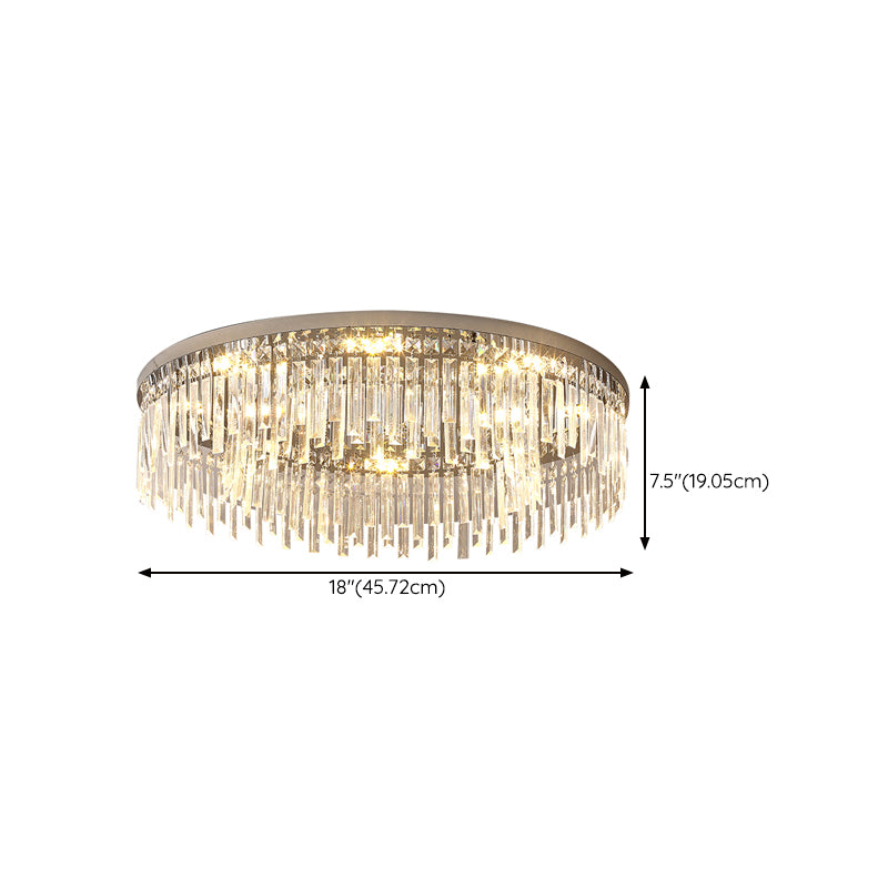 Ultra-Contemporary Flush Mount Lamp Round Ceiling Lighting with Crystal for Bedroom