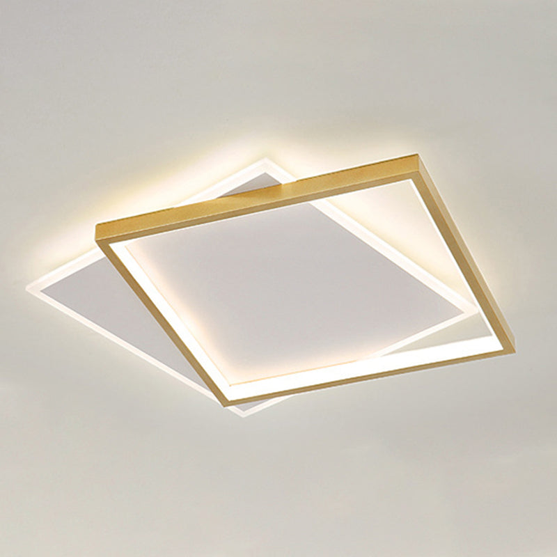 Modern Metal Flush Mount Geometric Shape Ceiling Light with Acrylic Shade