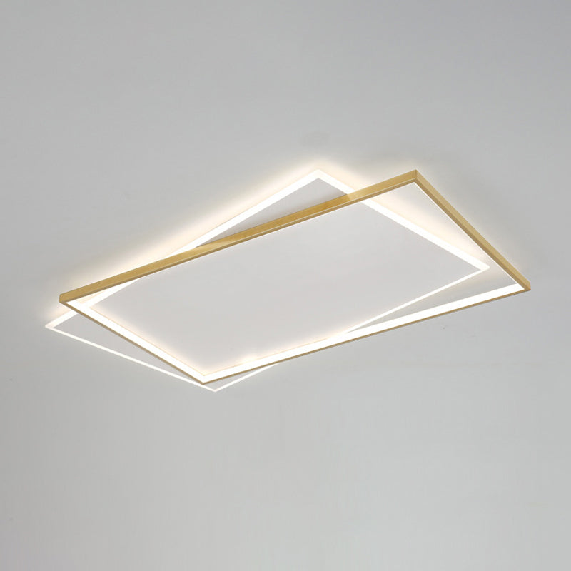 Modern Metal Flush Mount Geometric Shape Ceiling Light with Acrylic Shade