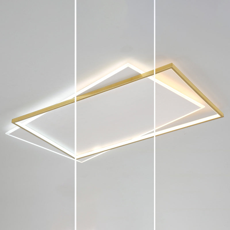 Modern Metal Flush Mount Geometric Shape Ceiling Light with Acrylic Shade