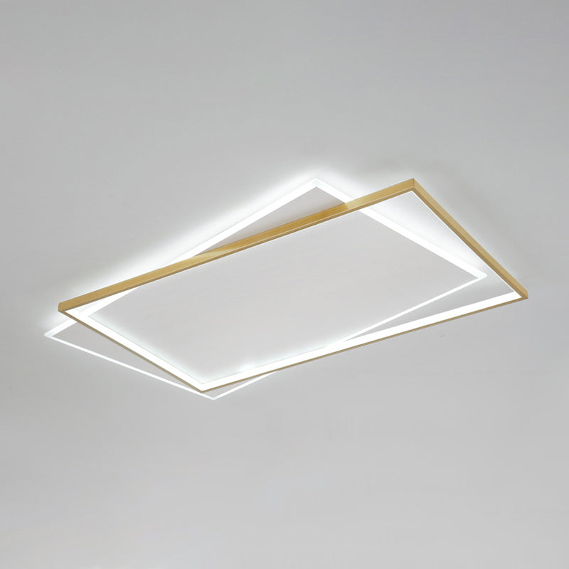 Modern Metal Flush Mount Geometric Shape Ceiling Light with Acrylic Shade