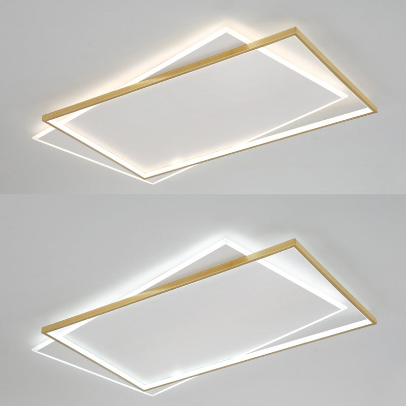 Modern Metal Flush Mount Geometric Shape Ceiling Light with Acrylic Shade