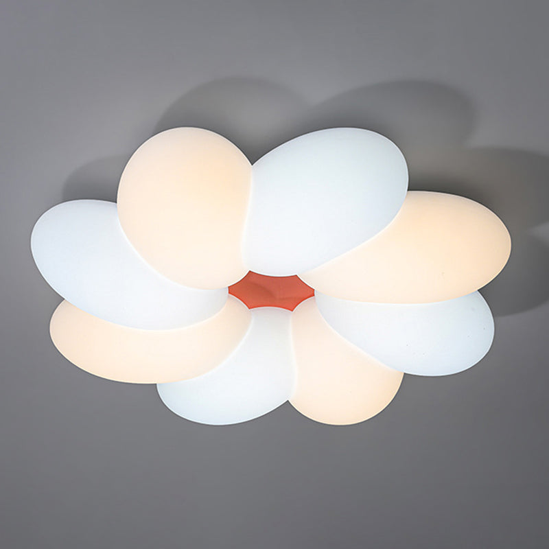 LED Modern Metal Flush Mount Flower Shape Ceiling Light with Acrylic Shade for Bedroom