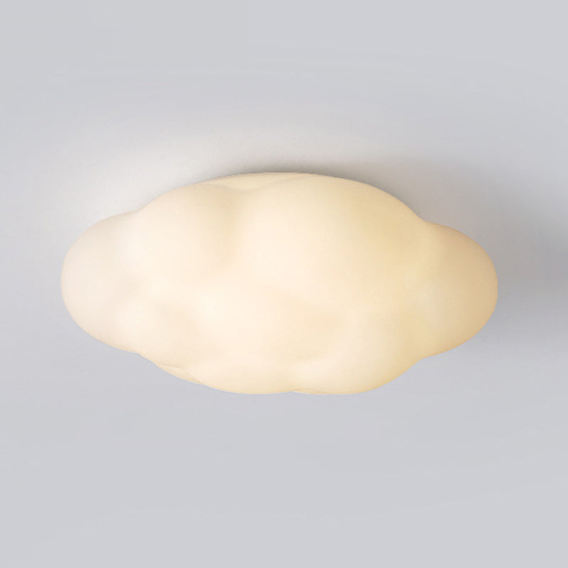 LED Modern Metal Flush Mount Cloud Shape Ceiling Light with Plastic Shade for Living Room