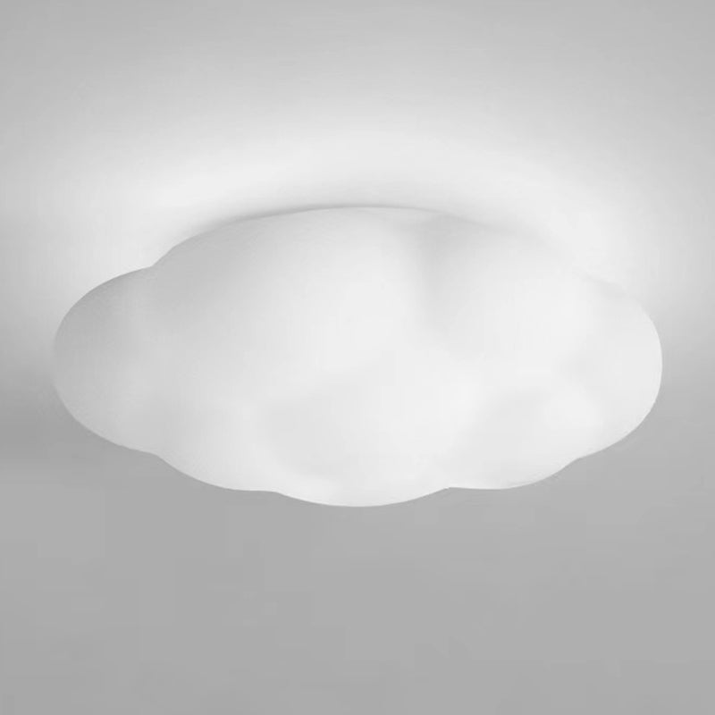 LED Modern Metal Flush Mount Cloud Shape Ceiling Light with Plastic Shade for Living Room