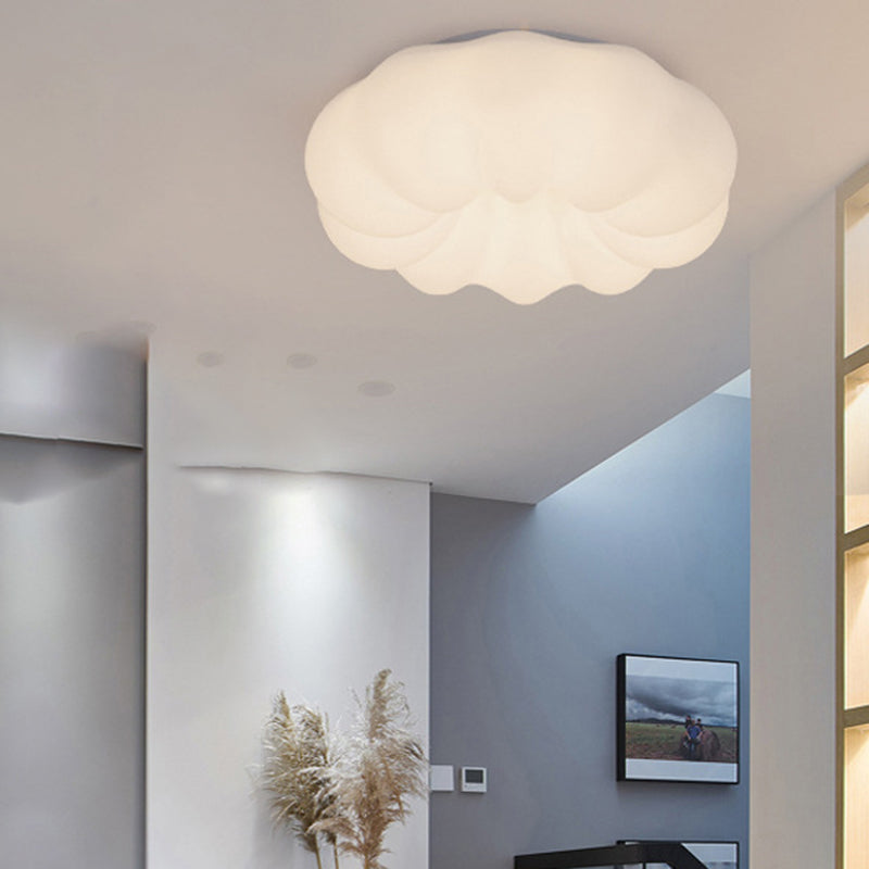 LED Modern Metal Flush Mount Cloud Shape Ceiling Light with Plastic Shade for Bedroom