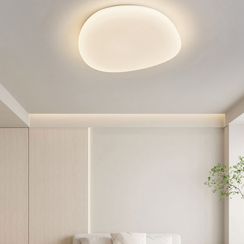 Modern Metal Flush Mount Cobblestone Shape Ceiling Light with Acrylic Shade for Bedroom