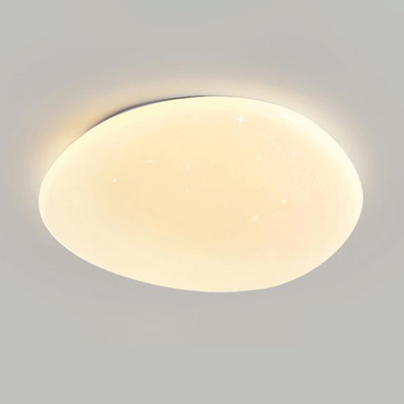 Modern Metal Flush Mount Cobblestone Shape Ceiling Light with Acrylic Shade for Bedroom