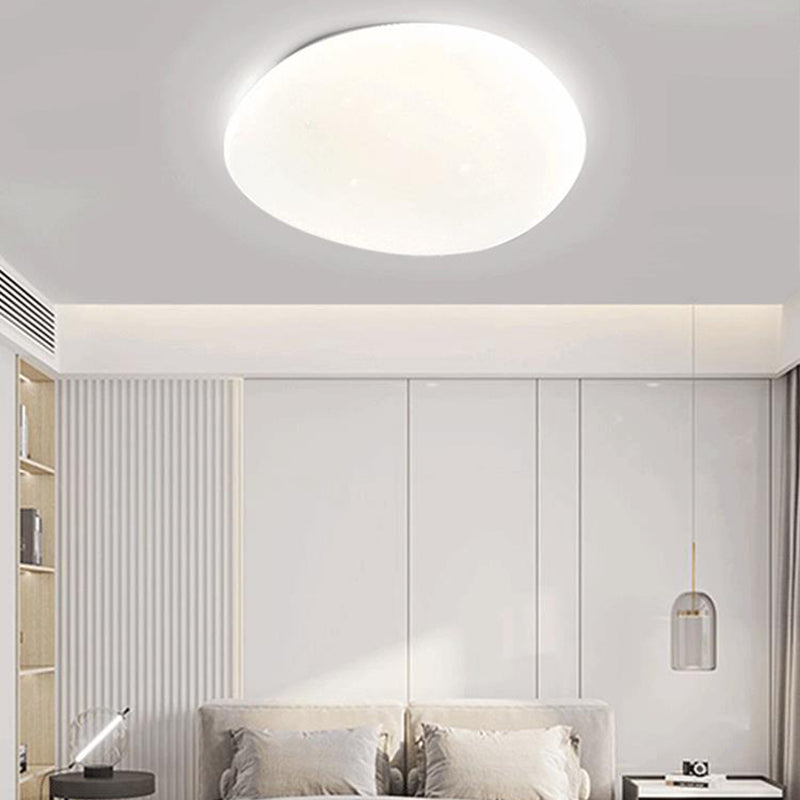 Modern Metal Flush Mount Cobblestone Shape Ceiling Light with Acrylic Shade for Bedroom