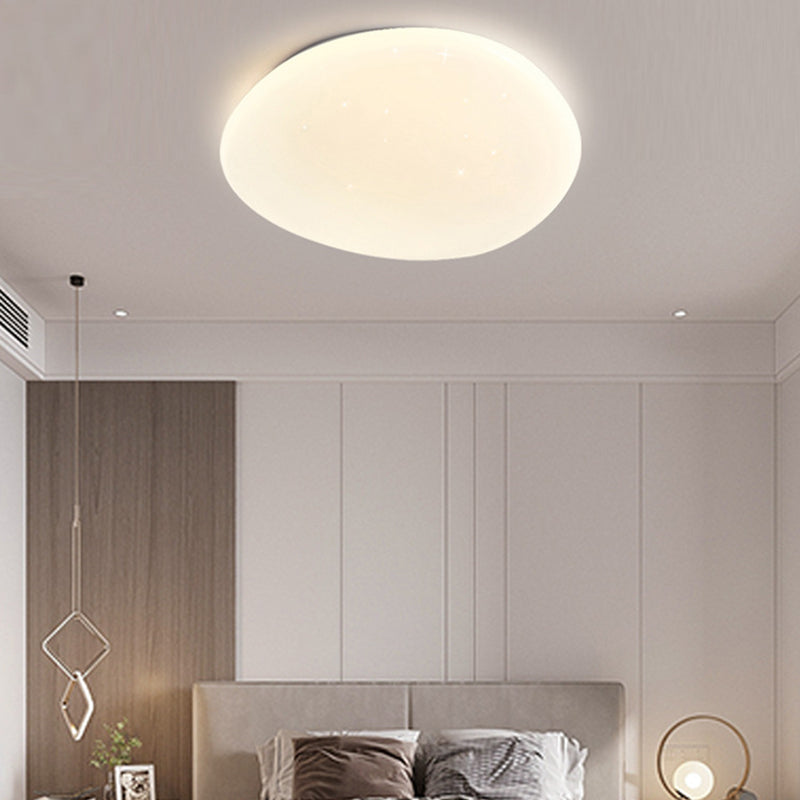 Modern Metal Flush Mount Cobblestone Shape Ceiling Light with Acrylic Shade for Bedroom