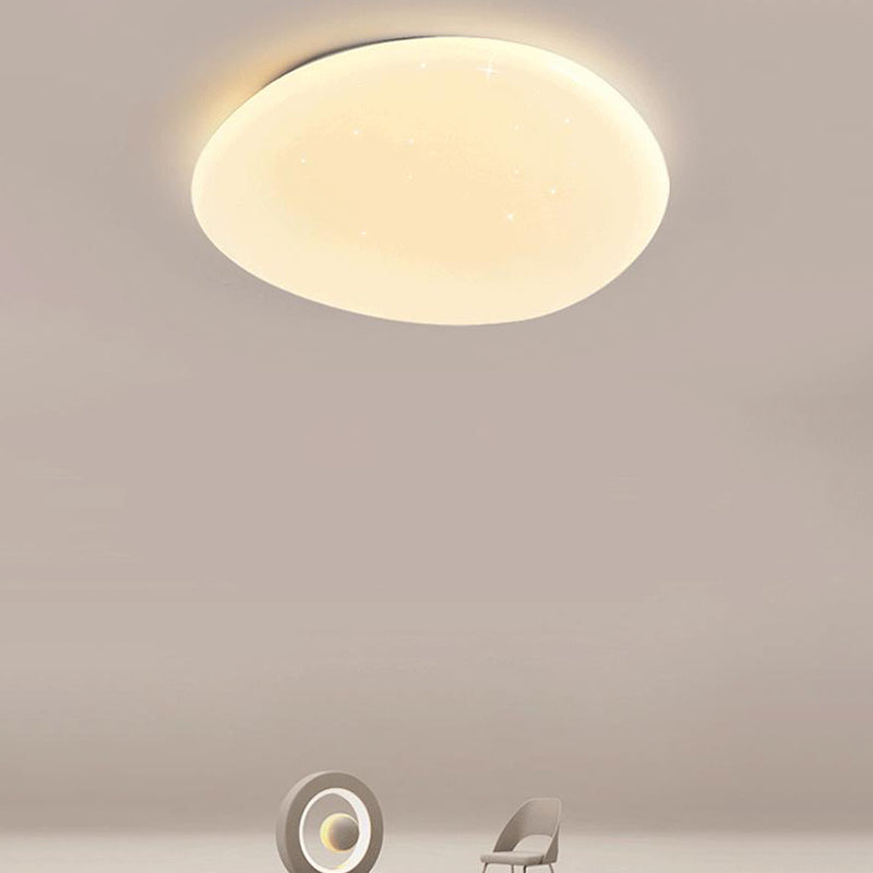 Modern Metal Flush Mount Cobblestone Shape Ceiling Light with Acrylic Shade for Bedroom