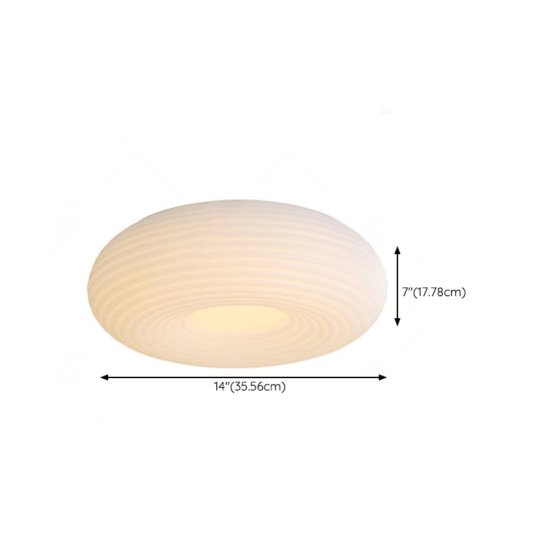 LED Modern Metal Flush Mount Circle Shape Ceiling Light with Plastic Shade for Living Room