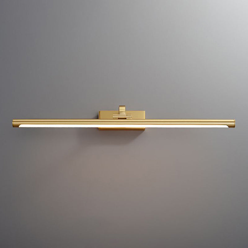 Contemporary LED Mirror Lamp Metal Bathroom Vanity Light Fixtures in Gold