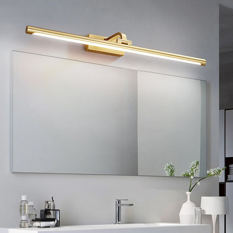 Contemporary LED Mirror Lamp Metal Bathroom Vanity Light Fixtures in Gold