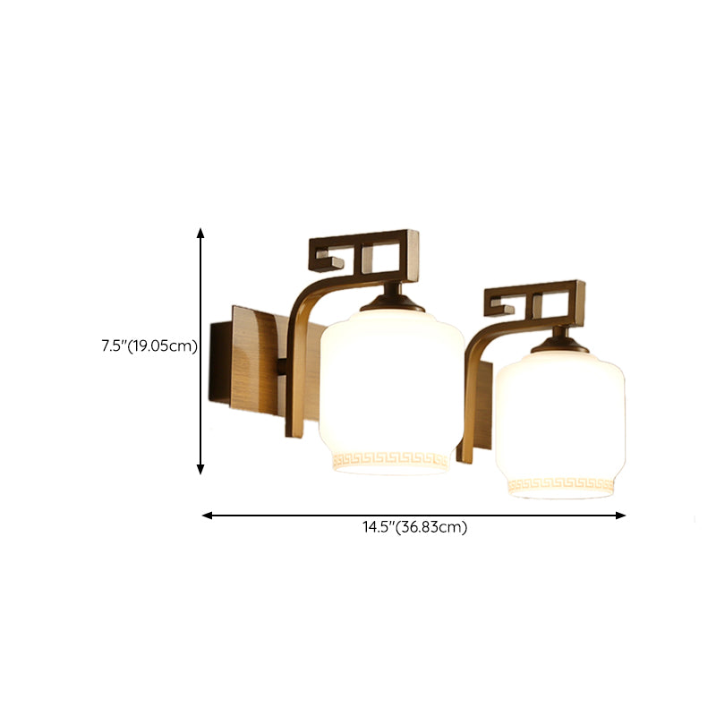 Industrial Glass Shade Vanity Light Minimalist Wall Light Sconce for Washroom